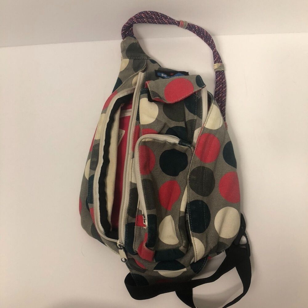KAVU Original Rope Bag Sling Backpack in Got Dots Print Canvas